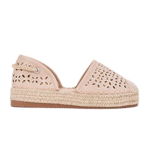 Peekaboo beige öppet espadriller