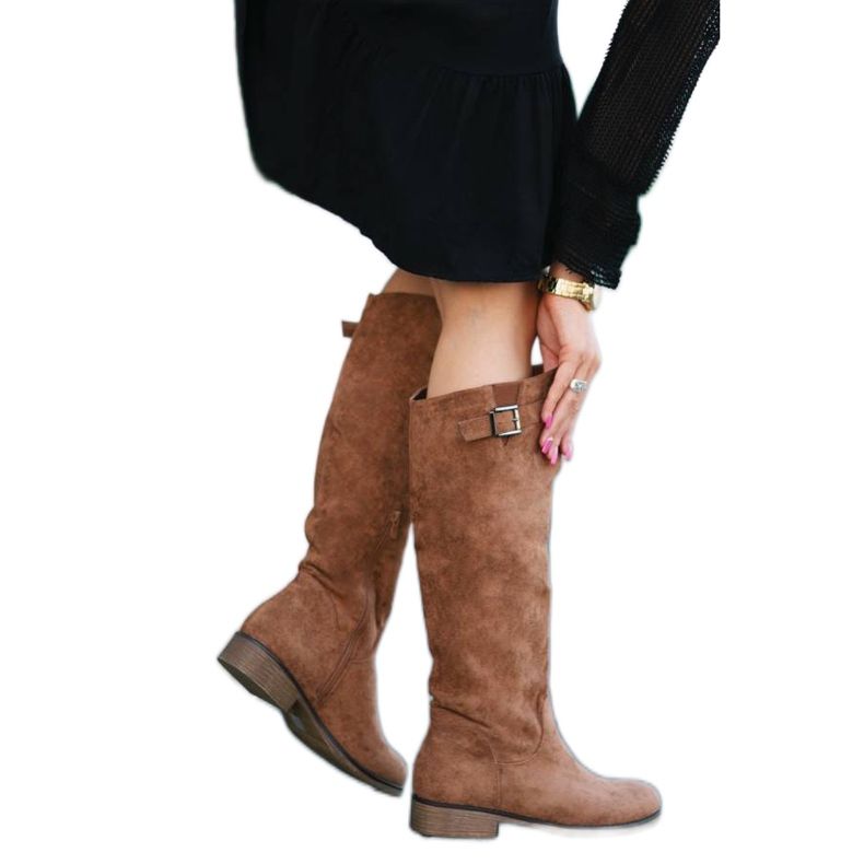 Louise bruna platta stövlar