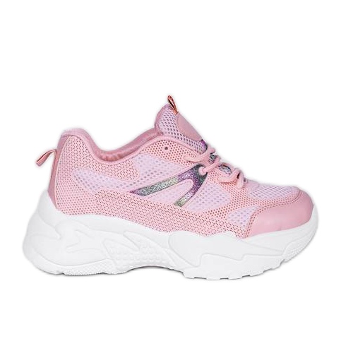 Rosa sneakers på tjocka Alice -sulor