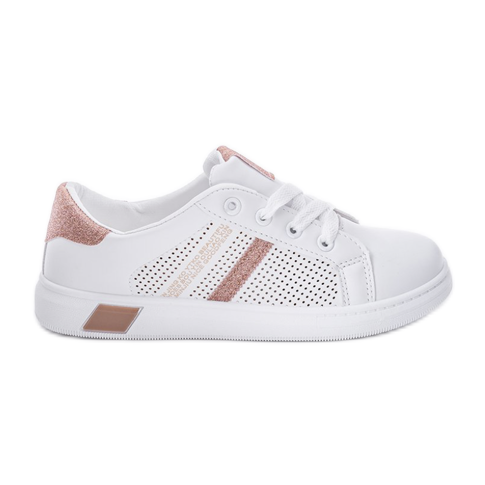 Betsys rosa glitter vita träningsskor