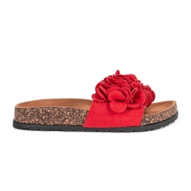 Röda flip-flops med Esperanza-blommor