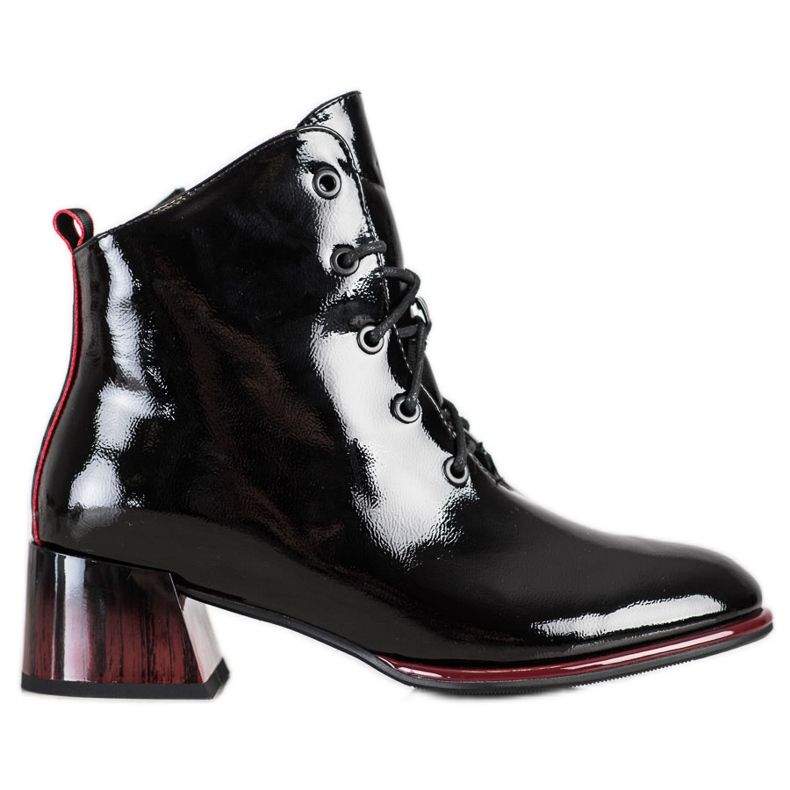 S. BARSKI Snörskor på höga klackar från S.BARSKI svart