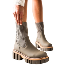 Seastar Stövlar Jodhpur stövlar med strumpa beige grön