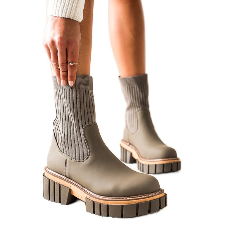 Seastar Stövlar Jodhpur stövlar med strumpa beige grön