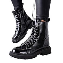 Goodin Patent Boots Love svart