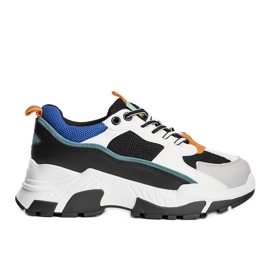 Svarta sneakers på en hög Omerta -sula vit mångfärgad