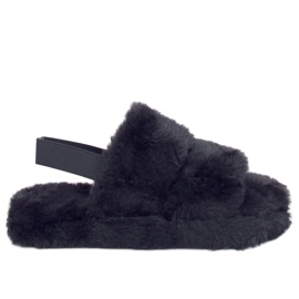 Svarta dampäls tofflor N-92 Svart