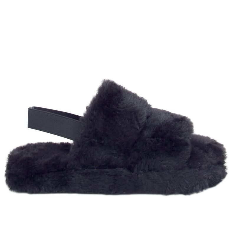 Svarta dampäls tofflor N-92 Svart