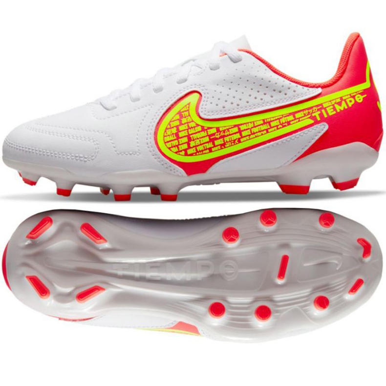 Nike Tiempo Legend 9 Club FG / MG Jr DA1331 176 fotbollsskor gul, vit, flerfärgad vit