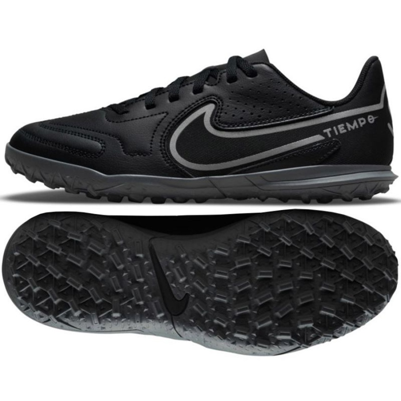 Nike Tiempo Legend 9 Club Tf Jr DA1334 004 fotbollsskor svart svart