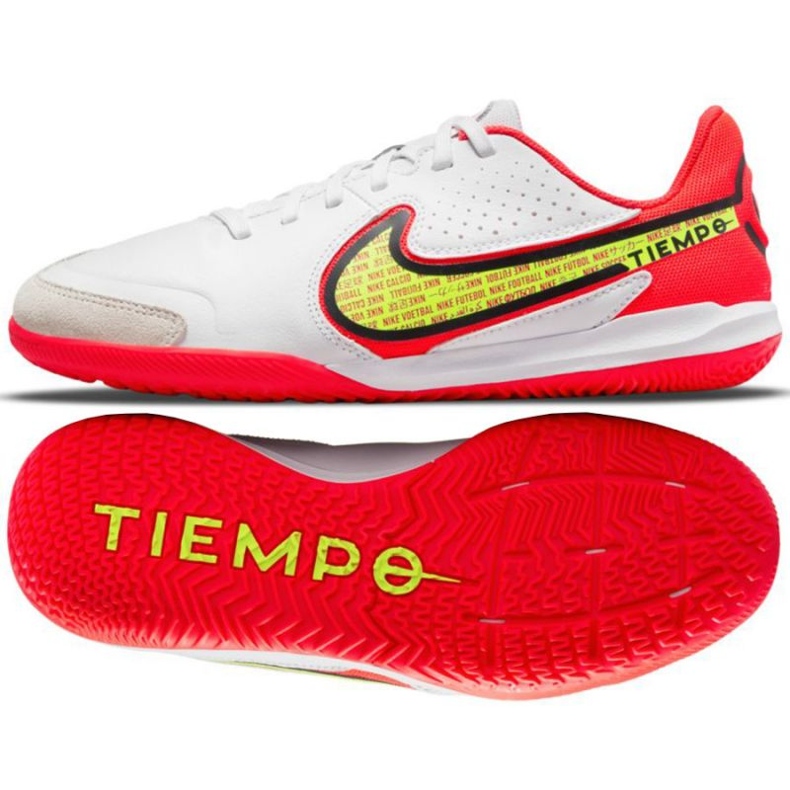 Nike Tiempo Legend 9 Academy Ic Jr DA1329 176 fotbollsskor gul, vit, flerfärgad vit