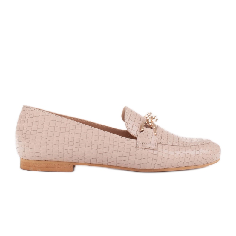 Marco Shoes Ballerinor med guldkedja beige