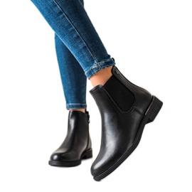 Sergio Leone Klassiska svarta stövlar med dragkedja