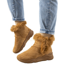 Madrigal kamel snöskor med päls brun