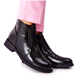 Lackerade stövlar på högklackat Sergio Leone BT400 svart