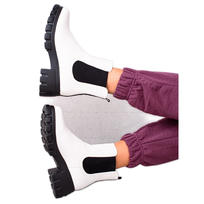 Goodin Chelsea stövlar på plattformen vit