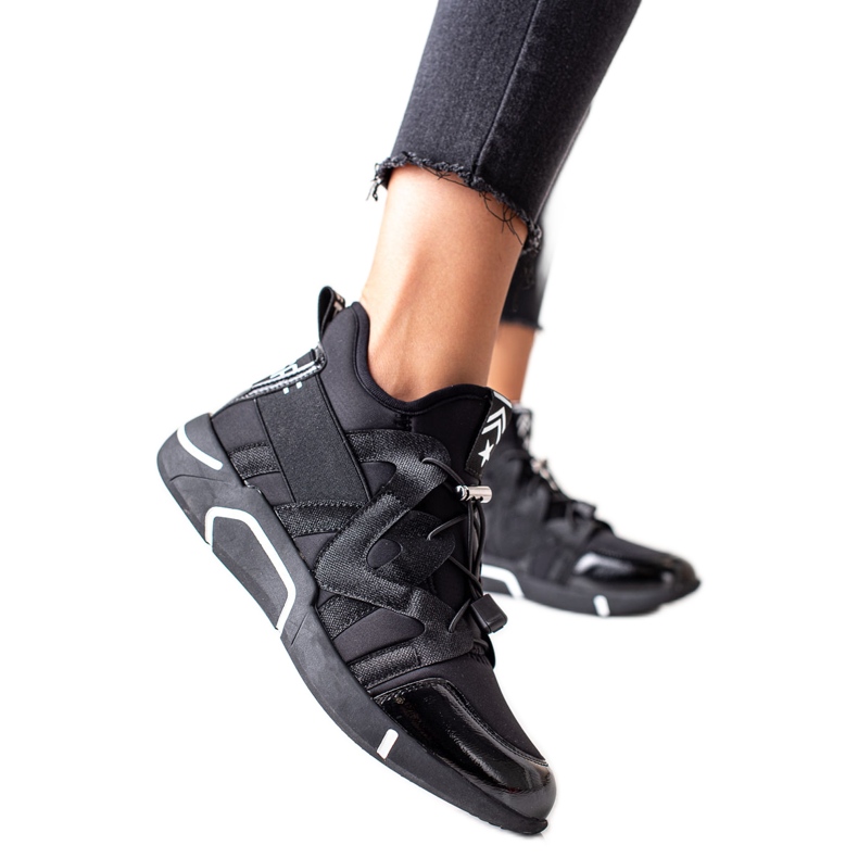 VINCEZA Slip-On sportskor svart