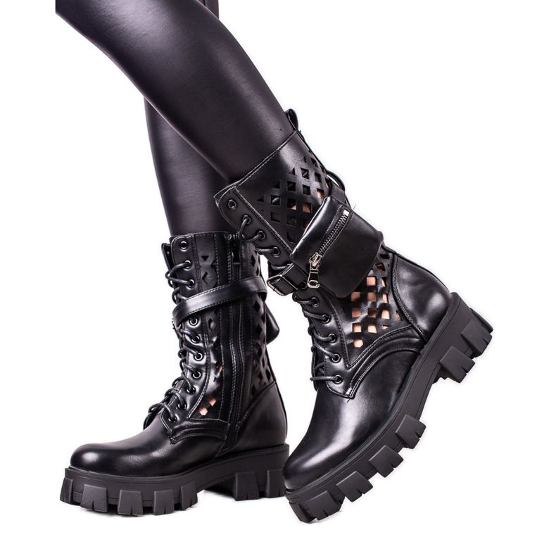 Sweet Shoes Openwork Black Workers svart