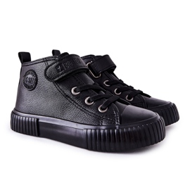 Barnhöga sneakers med kardborreband Big Star II374016 Svart
