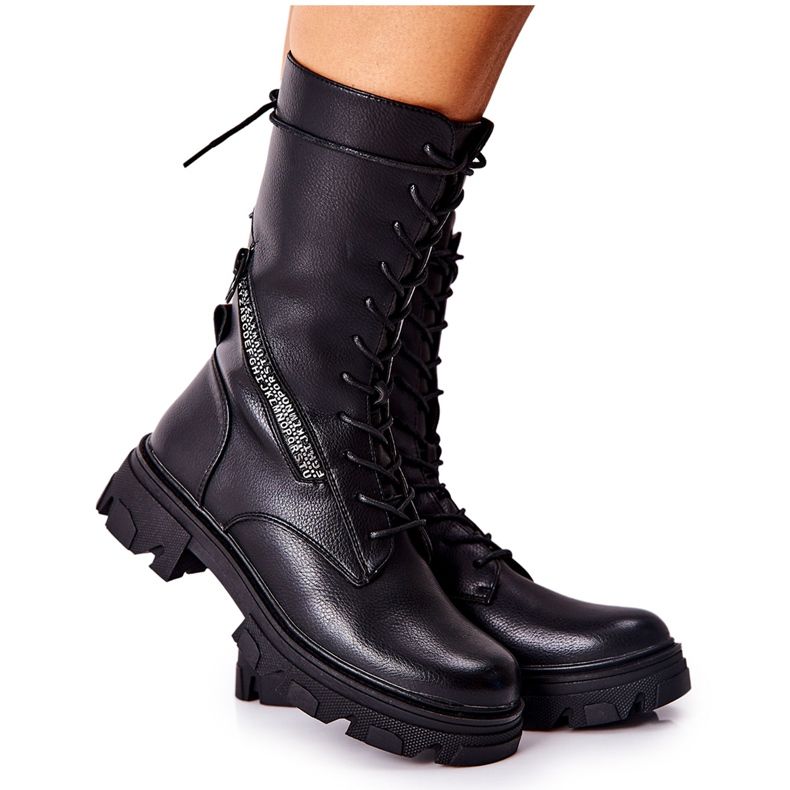 Svarta stövlar Glany Sergio Leone TR747 Svart