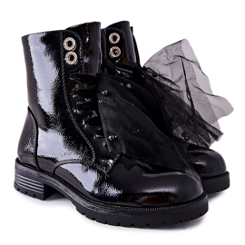 S.Barski Barnens svarta varma lackerade stövlar Semissa