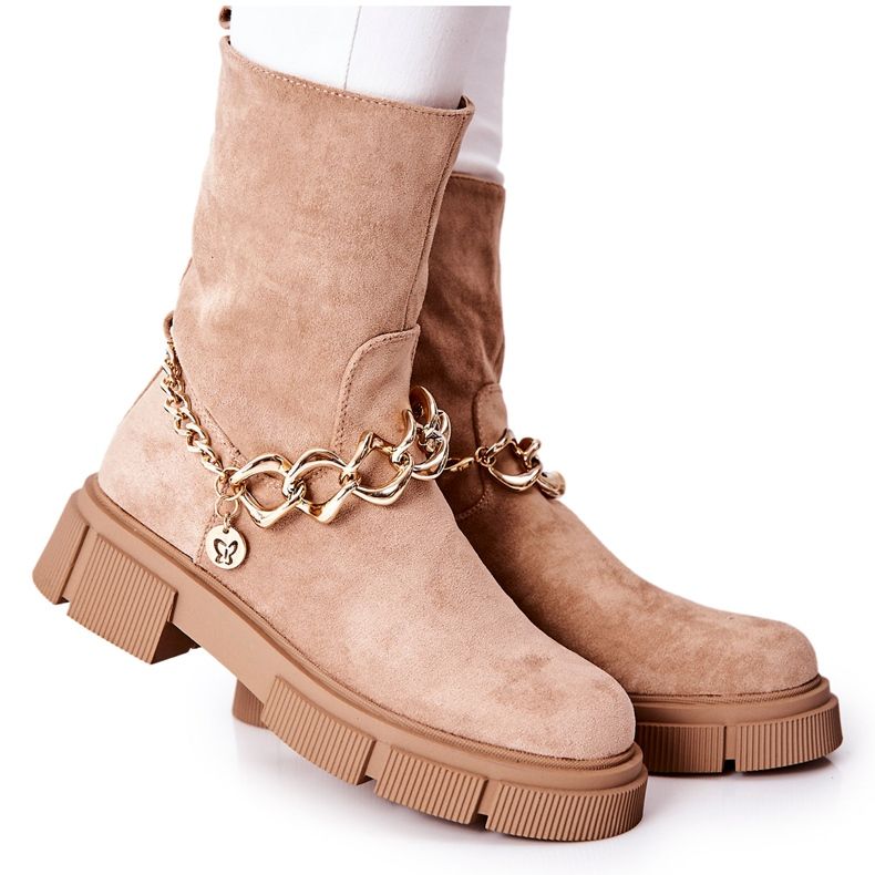 FB2 Mocka Stövlar Arbetare Beige Hellio