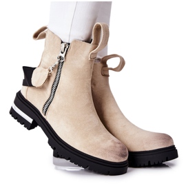 PS1 Isolerade stövlar med dragkedja Beige Cortona