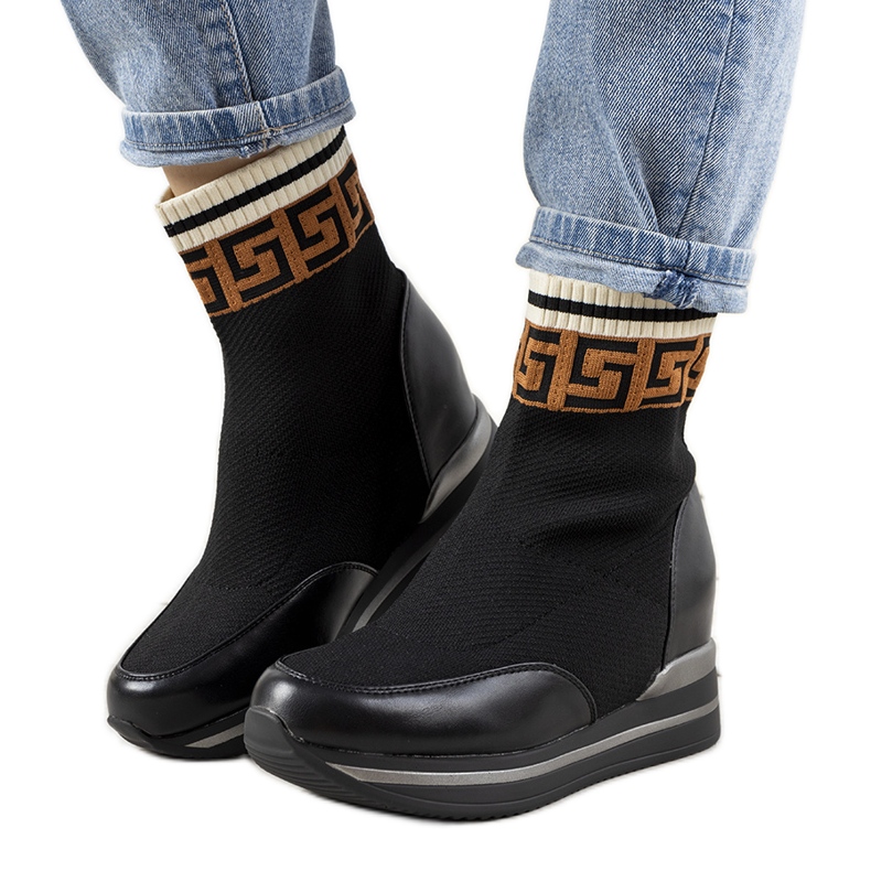 Svarta wedge sneakers Wanda