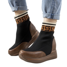 Wanda brown wedge sneakers brun svart