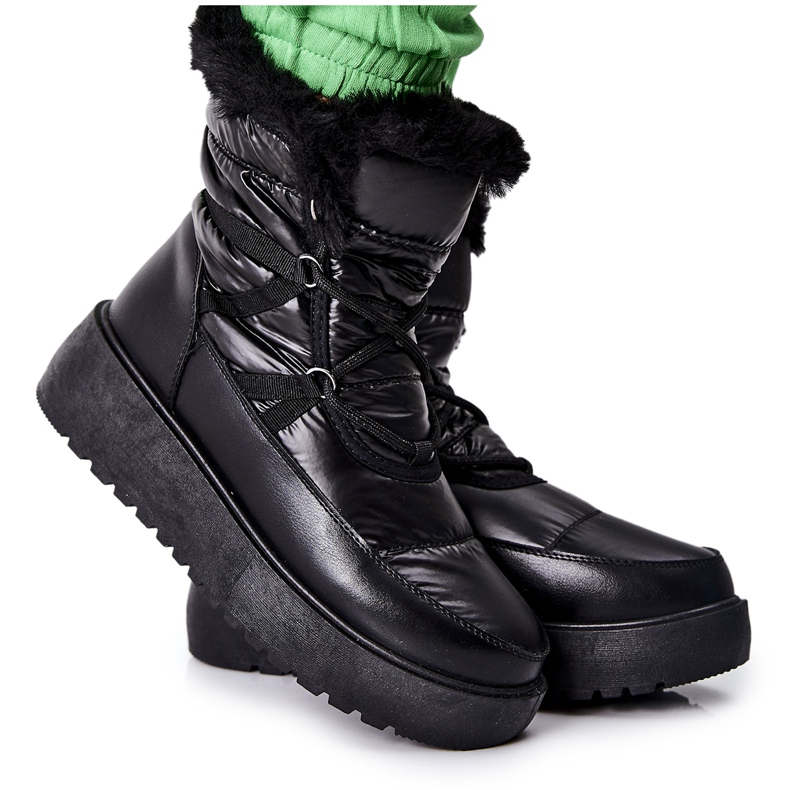 S.Barski Black Gordian Black Warm Snow Boots för kvinnor svart