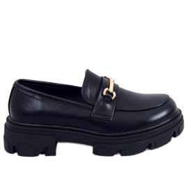 Svart YY11 Svarta loafers med tjocka sulor