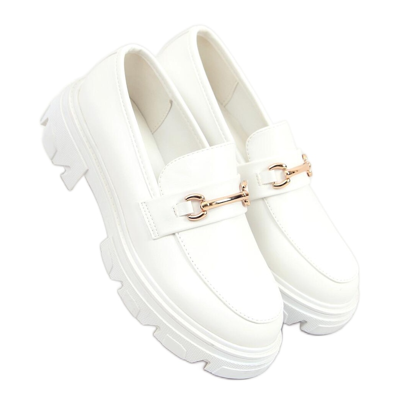 Vita YY11 Vita loafers med tjocka sulor
