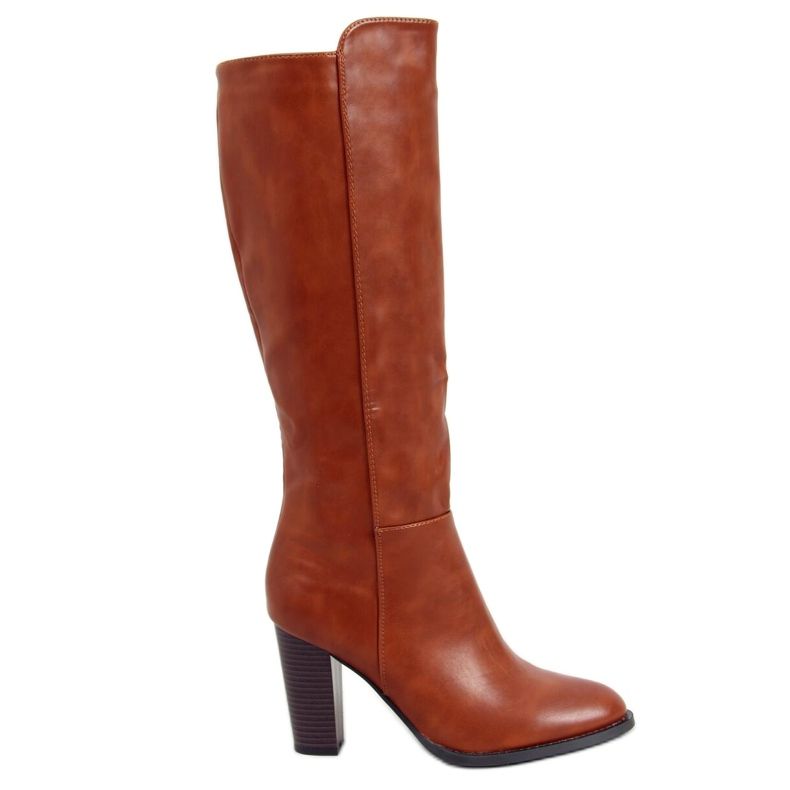 Högklackade stövlar camel UK03P Camel brun