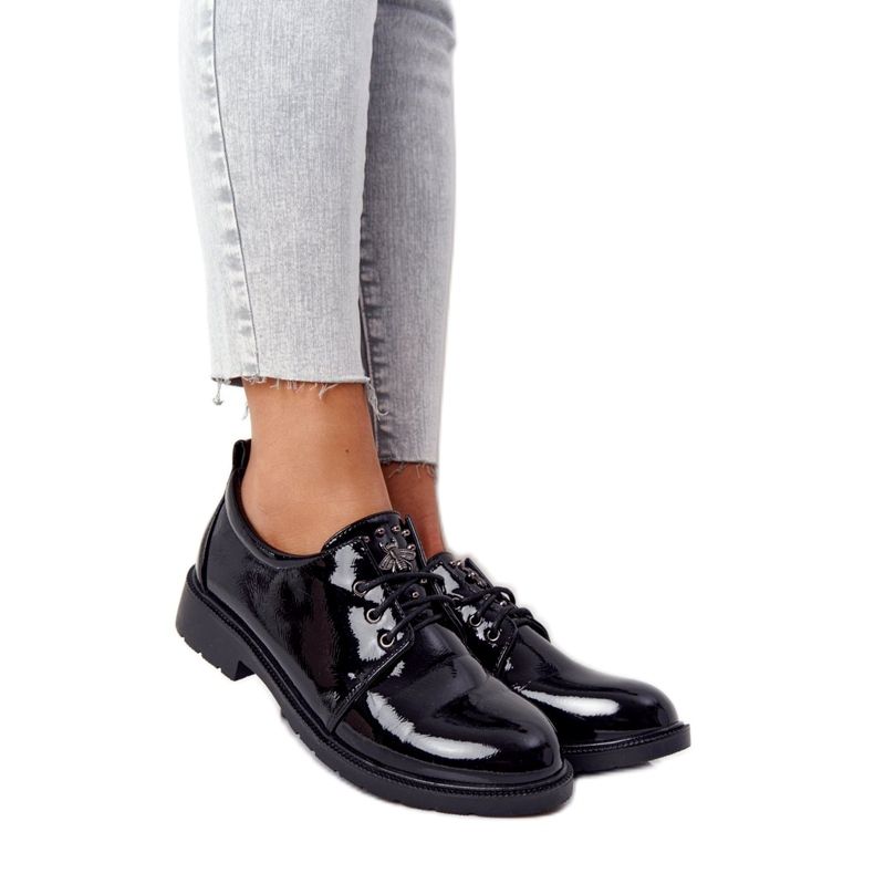 S.Barski Oxfords lackerade lackade skor för kvinnor S. Barski svart