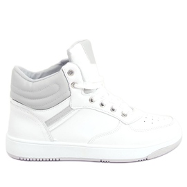 Emma WHITE / GRAY hög sneakers vit