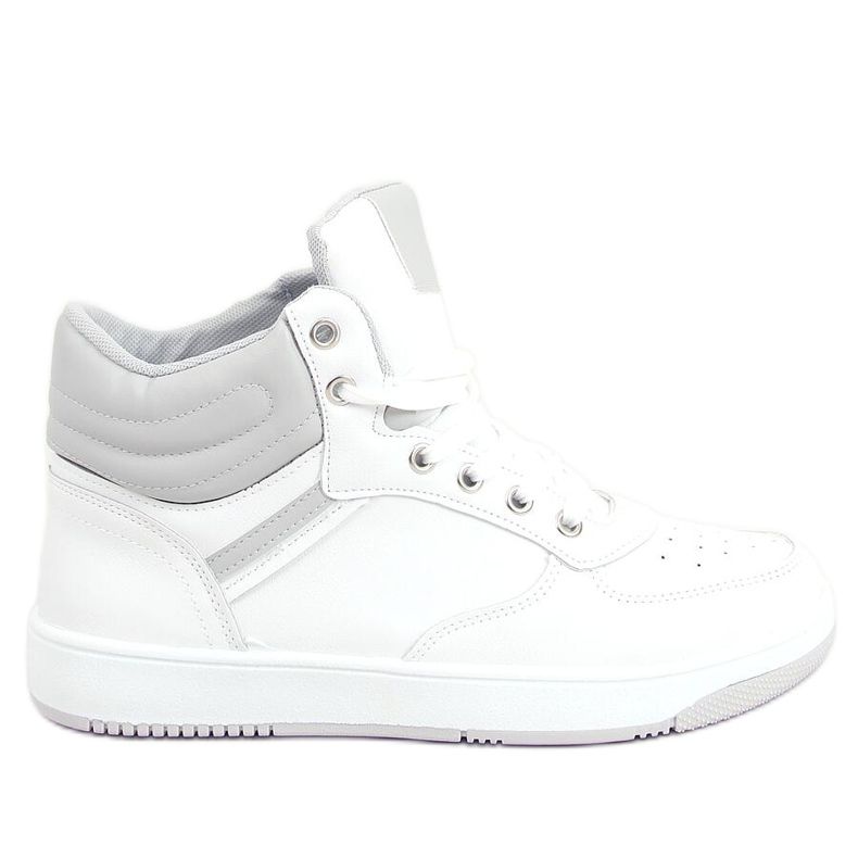Emma WHITE / GRAY hög sneakers vit