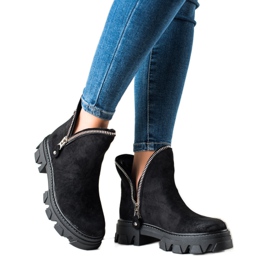 Sweet Shoes Mockaskor med dragkedja svart