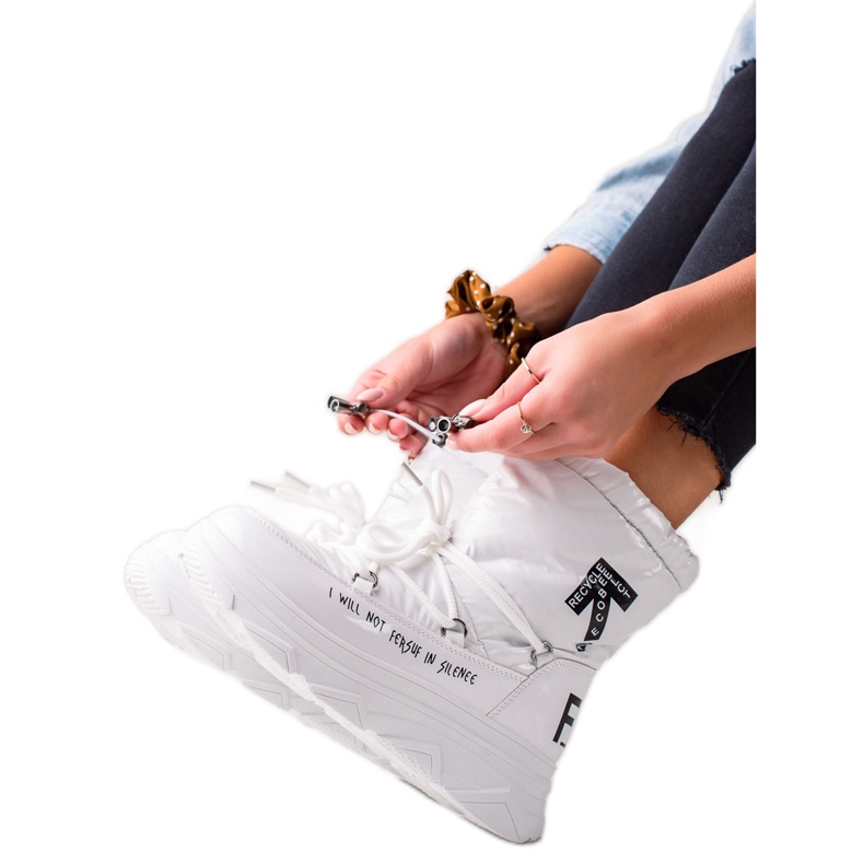 Skimrande VINCEZA snöskor vit