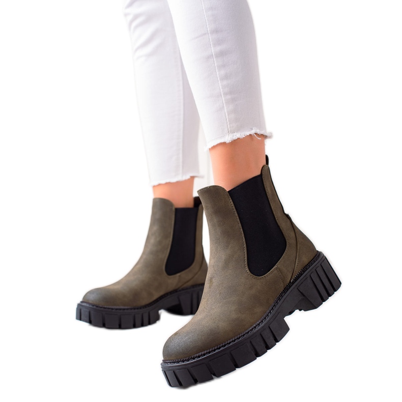 Chelsea-stövlar i ekologiskt läder från Sergio Leone grön