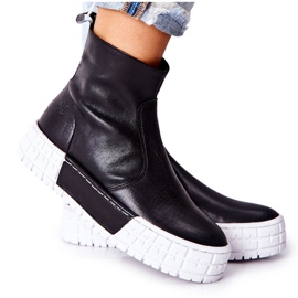 Maciejka Läderstövlar på plattformen Svart 05216-01