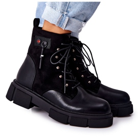 POTOCKI Läderstövlar Arbetare bundna svarta på ditt sätt!