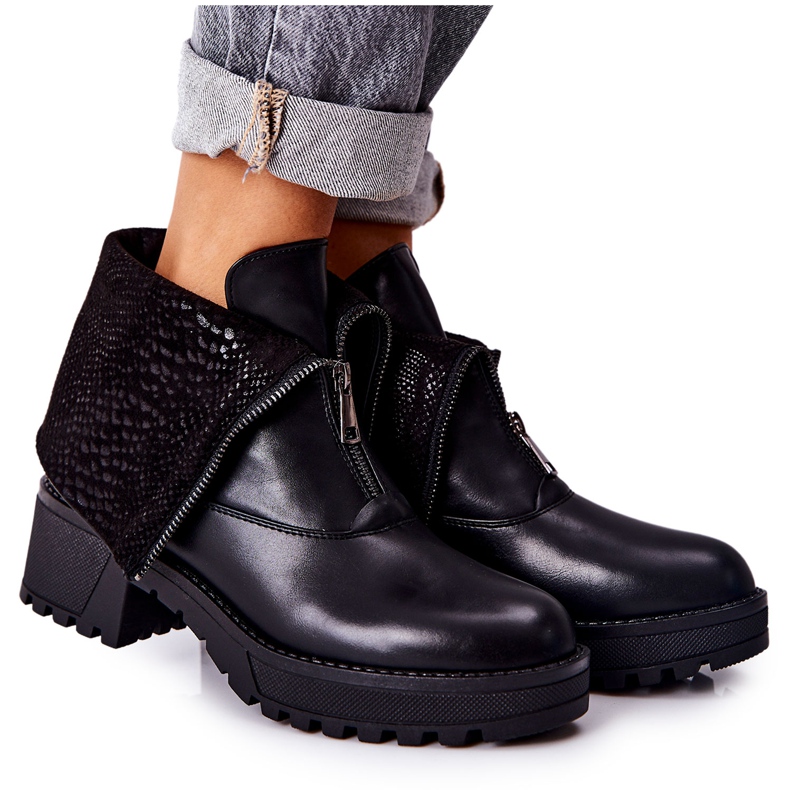 Vinceza Läderstövlar på högklackad svart Challonte