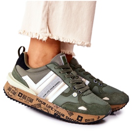 Kvinnors sportskor Big Star II274299 Khaki kaki grön