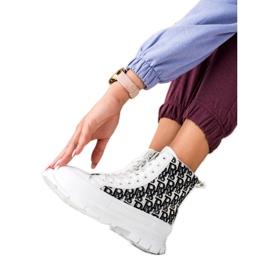 TRENDI High White Fashion Sneakers vit svart