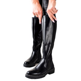 Bella Star Stövlar med ekoläder med cubic zirconia svart