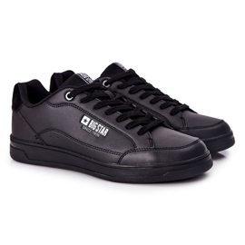 Memory Foam Big Star II174169 Black Leather Sneakers svart