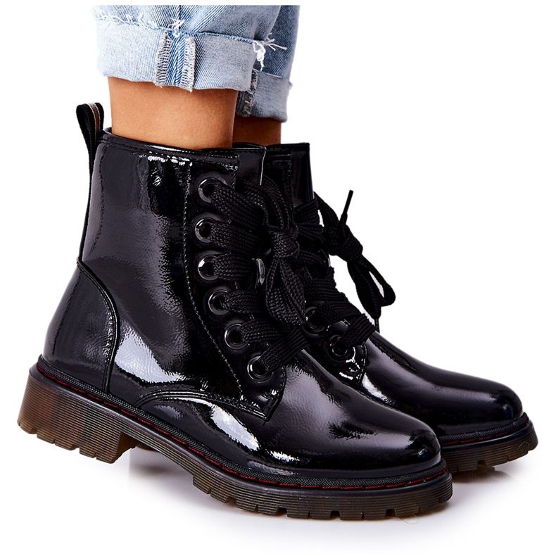 PE1 Lacquered Warm Workers Black Lomess svart