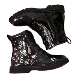 Svarta stövlar tjejer isolerade Jr EVE326 vit