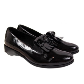 Lackerade skor Filippo W PAW290 svart beige vit