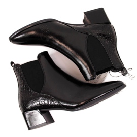 Lackade Chelsea -stövlar Sergio Leone W SK340A svart